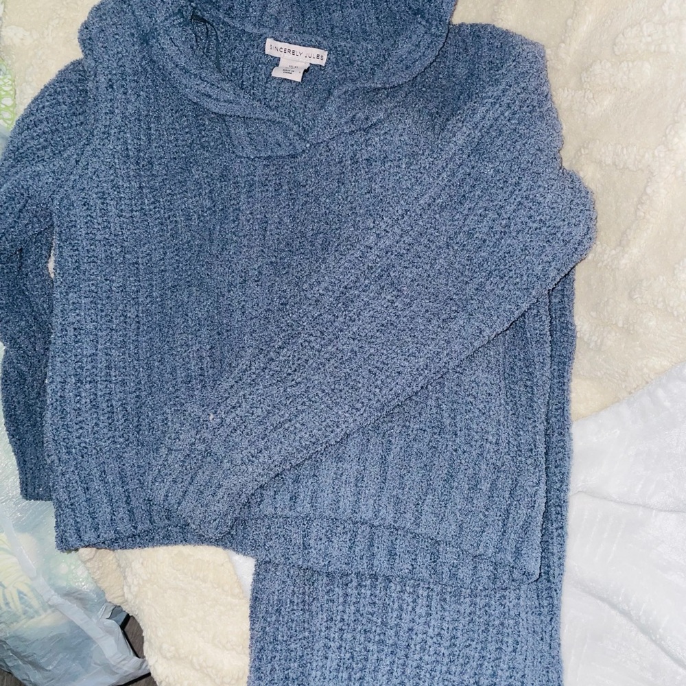 Secret Treasures Blue Cowl Neck Sweater/pants set